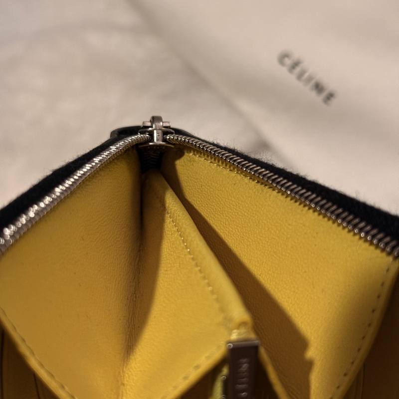 Celine 長夾 黑配黃內裡 💛-13