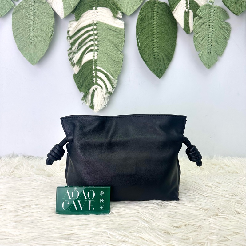 LOEWE Mini Flamenco Clutch 黑金福袋包 全套有盒-4