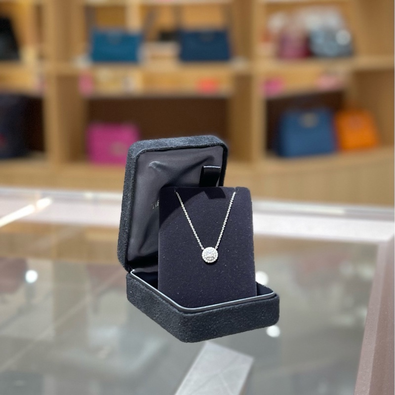 Tiffany蒂芙尼 Soleste系列白金围镶钻 双圈太阳花项链-0