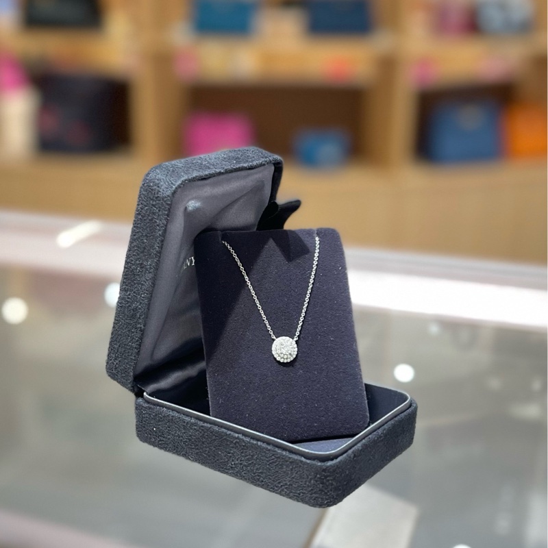 Tiffany蒂芙尼 Soleste系列白金围镶钻 双圈太阳花项链-1