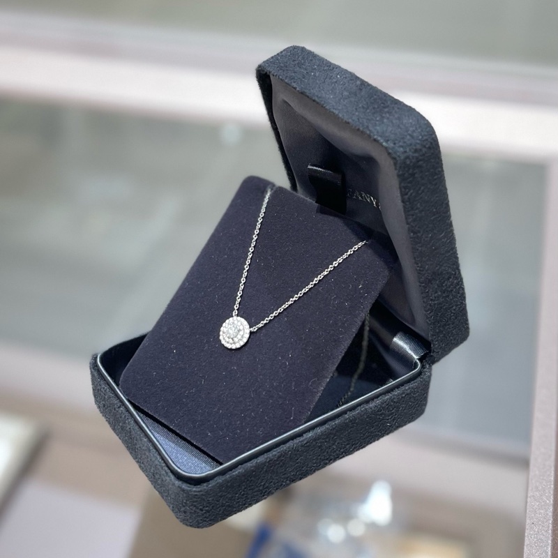 Tiffany蒂芙尼 Soleste系列白金围镶钻 双圈太阳花项链-3