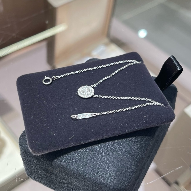 Tiffany蒂芙尼 Soleste系列白金围镶钻 双圈太阳花项链-4