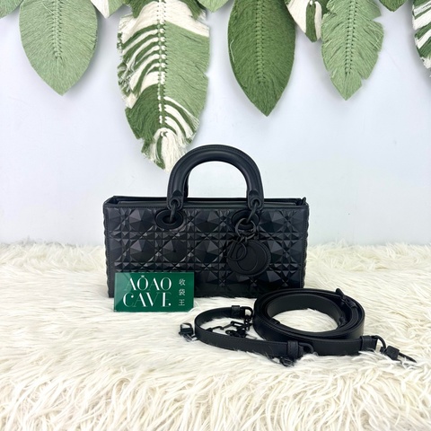 DIOR Lady D-Joy So Black鑽石菱格款 全套有盒