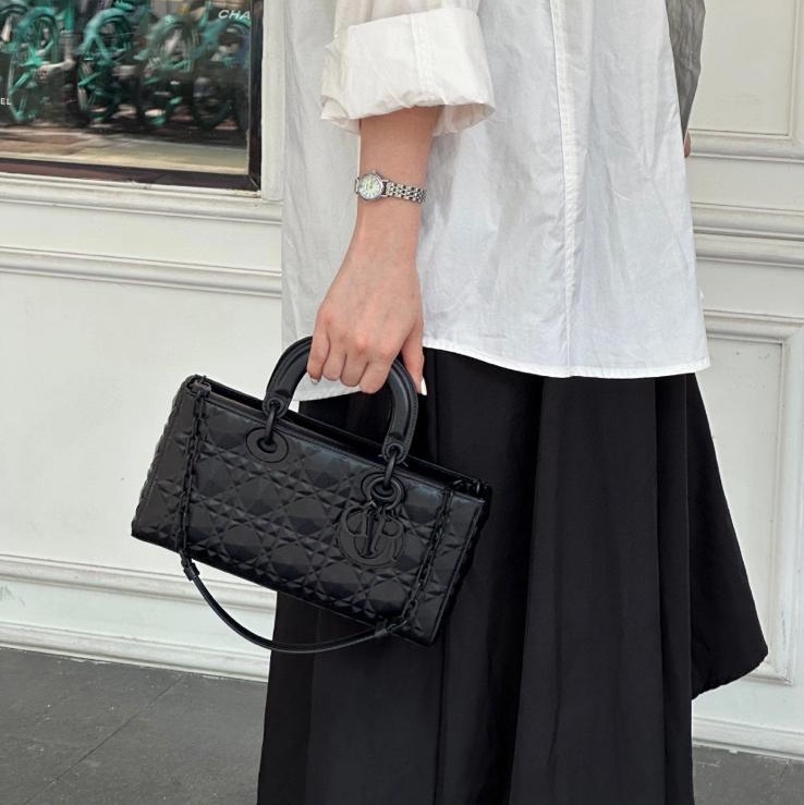 DIOR Lady D-Joy So Black鑽石菱格款 全套有盒-1