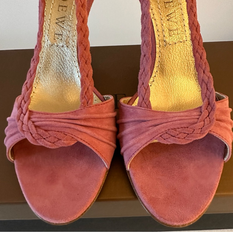 LOEWE 玫粉色麂皮高跟鞋-5