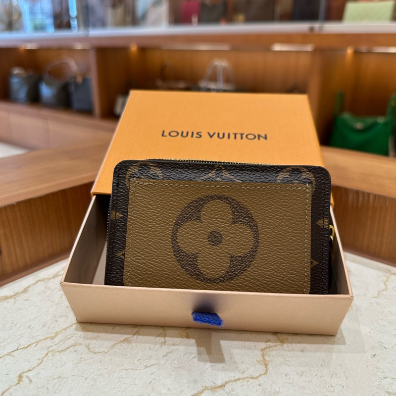 Louis Vuitton 經典老花拼色拉鏈短夾 零錢包-5