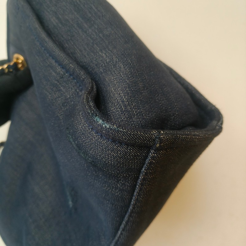 【8成新】㊣✨CHANEL✨（附防塵袋）香奈兒 老香 小香 藍色 牛仔 雷標 中號 沙灘包 托特包 肩背包/二手包/二手精品🌳二手樹屋🌳-7