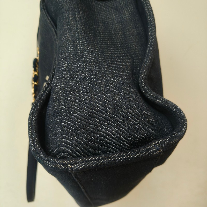 【8成新】㊣✨CHANEL✨（附防塵袋）香奈兒 老香 小香 藍色 牛仔 雷標 中號 沙灘包 托特包 肩背包/二手包/二手精品🌳二手樹屋🌳-21