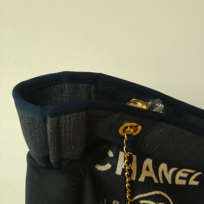 【8成新】㊣✨CHANEL✨（附防塵袋）香奈兒 老香 小香 藍色 牛仔 雷標 中號 沙灘包 托特包 肩背包/二手包/二手精品🌳二手樹屋🌳-28