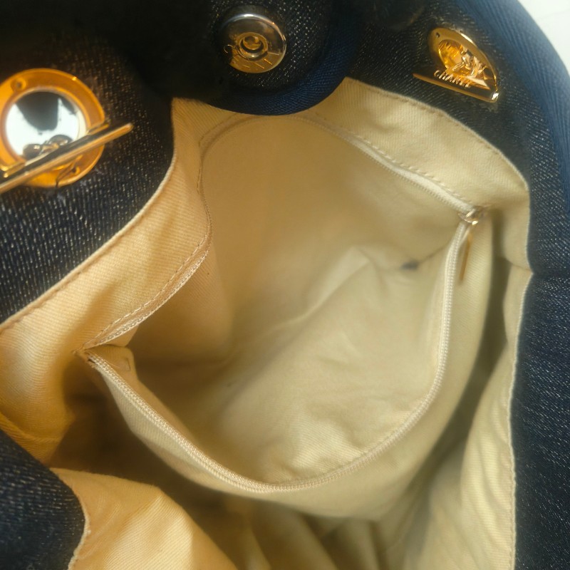 【8成新】㊣✨CHANEL✨（附防塵袋）香奈兒 老香 小香 藍色 牛仔 雷標 中號 沙灘包 托特包 肩背包/二手包/二手精品🌳二手樹屋🌳-48