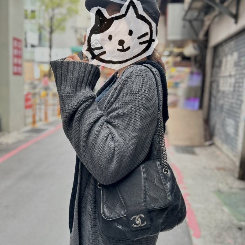 chanel兩用鏈條包/小包/肩背包/斜背包/黑色/日常/油蠟/荔枝/小香/香奈兒-4