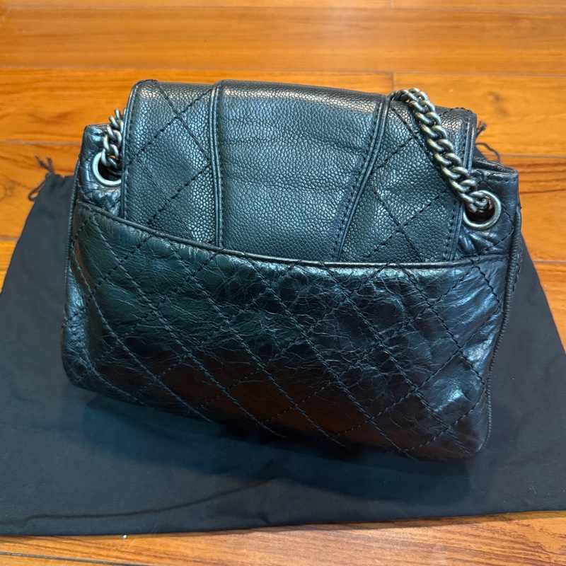 chanel兩用鏈條包/小包/肩背包/斜背包/黑色/日常/油蠟/荔枝/小香/香奈兒-8