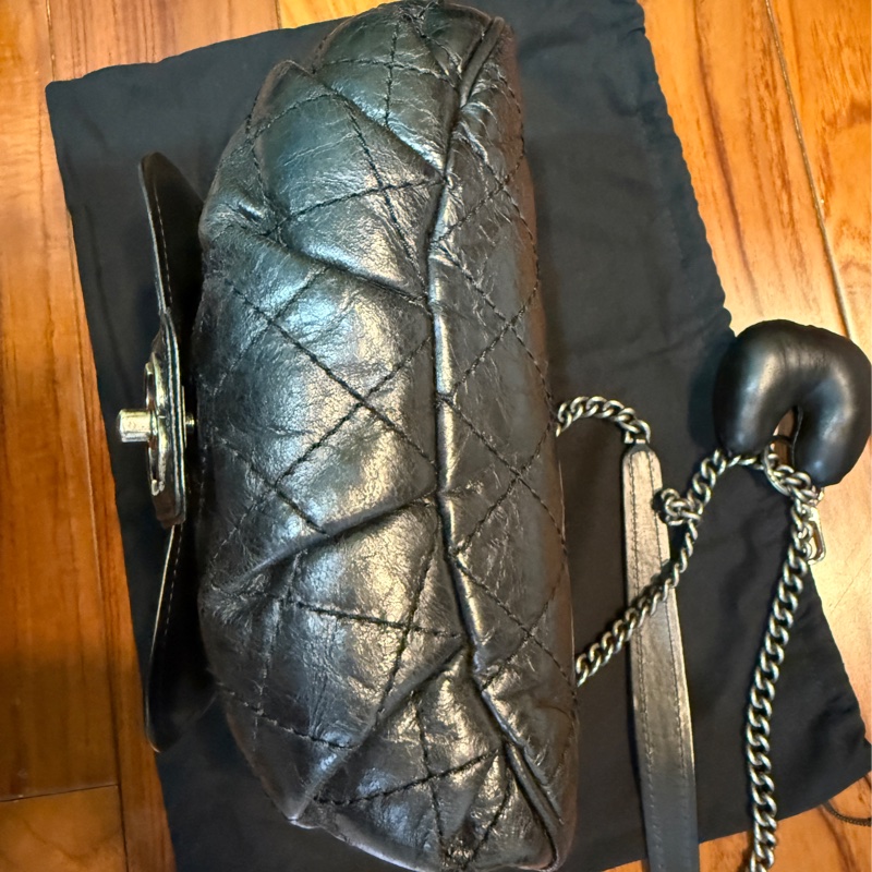 chanel兩用鏈條包/小包/肩背包/斜背包/黑色/日常/油蠟/荔枝/小香/香奈兒-9