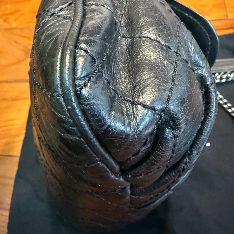 chanel兩用鏈條包/小包/肩背包/斜背包/黑色/日常/油蠟/荔枝/小香/香奈兒-10