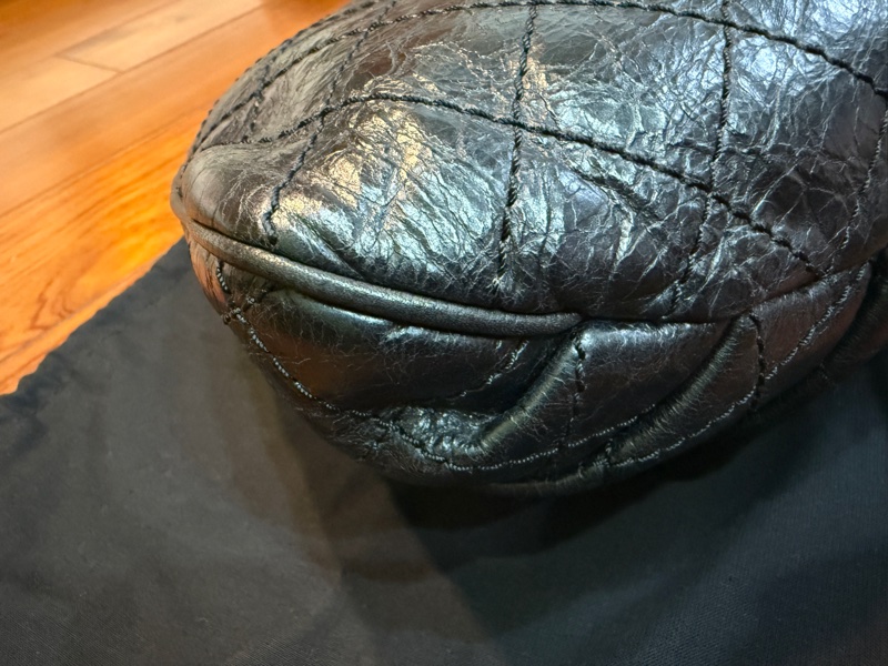 chanel兩用鏈條包/小包/肩背包/斜背包/黑色/日常/油蠟/荔枝/小香/香奈兒-12