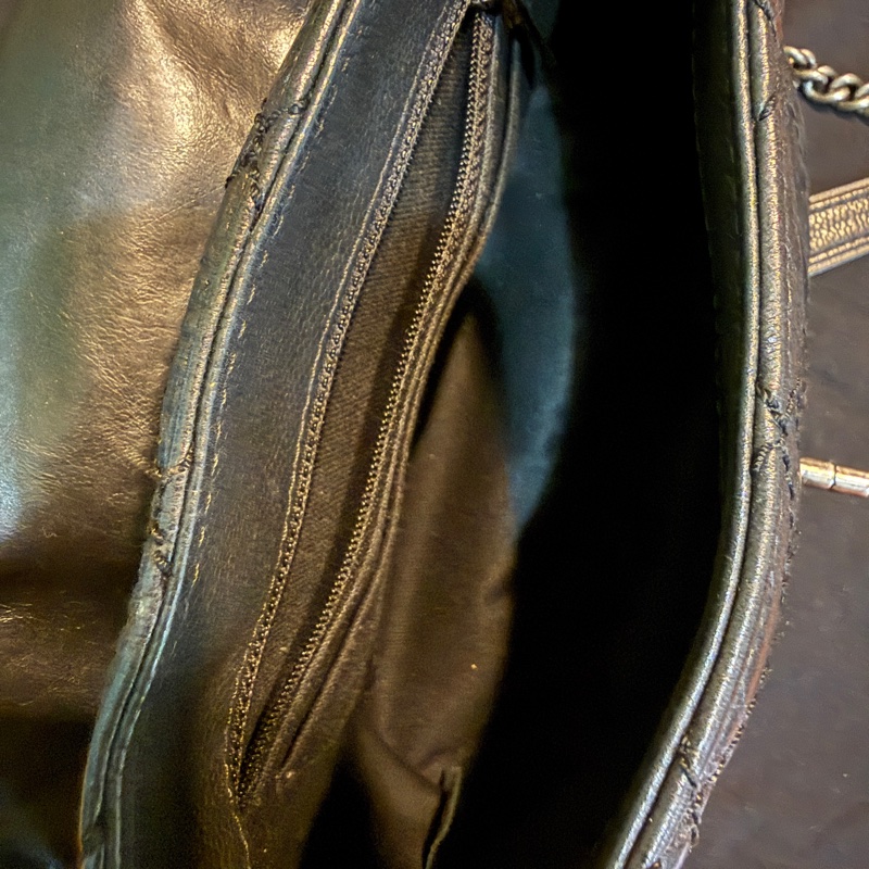 chanel兩用鏈條包/小包/肩背包/斜背包/黑色/日常/油蠟/荔枝/小香/香奈兒-13