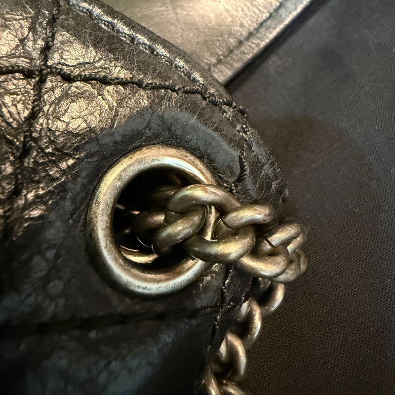 chanel兩用鏈條包/小包/肩背包/斜背包/黑色/日常/油蠟/荔枝/小香/香奈兒-18