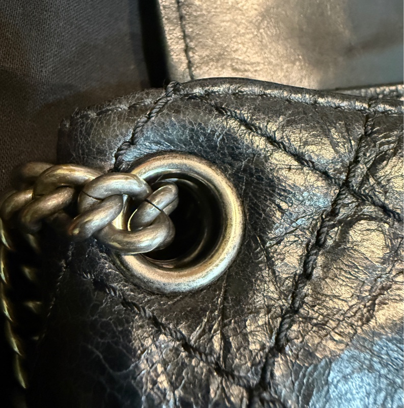 chanel兩用鏈條包/小包/肩背包/斜背包/黑色/日常/油蠟/荔枝/小香/香奈兒-19