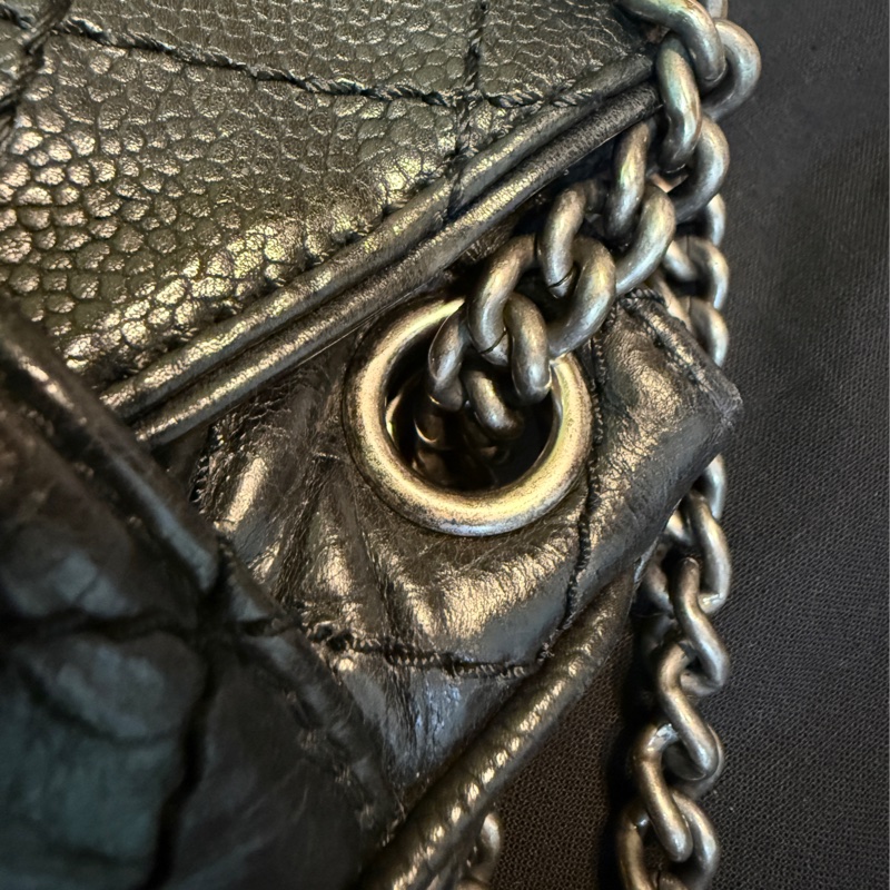 chanel兩用鏈條包/小包/肩背包/斜背包/黑色/日常/油蠟/荔枝/小香/香奈兒-20