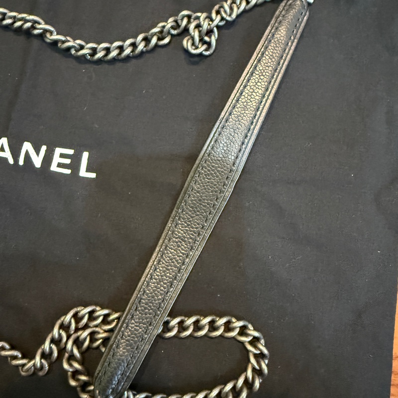 chanel兩用鏈條包/小包/肩背包/斜背包/黑色/日常/油蠟/荔枝/小香/香奈兒-22