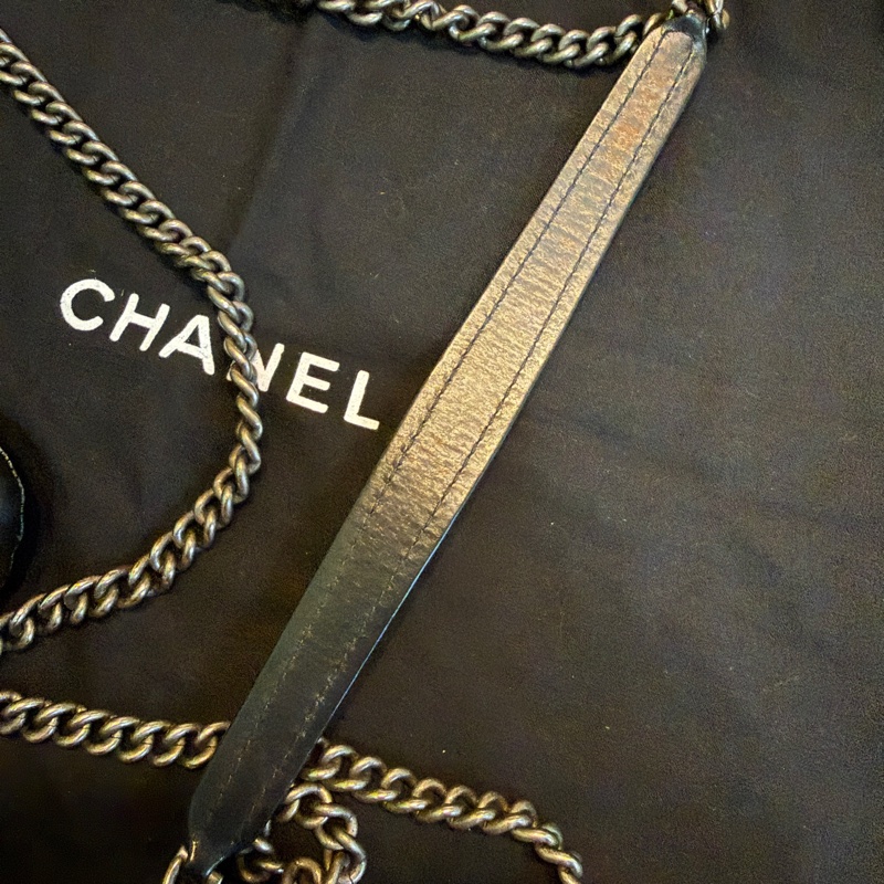 chanel兩用鏈條包/小包/肩背包/斜背包/黑色/日常/油蠟/荔枝/小香/香奈兒-23