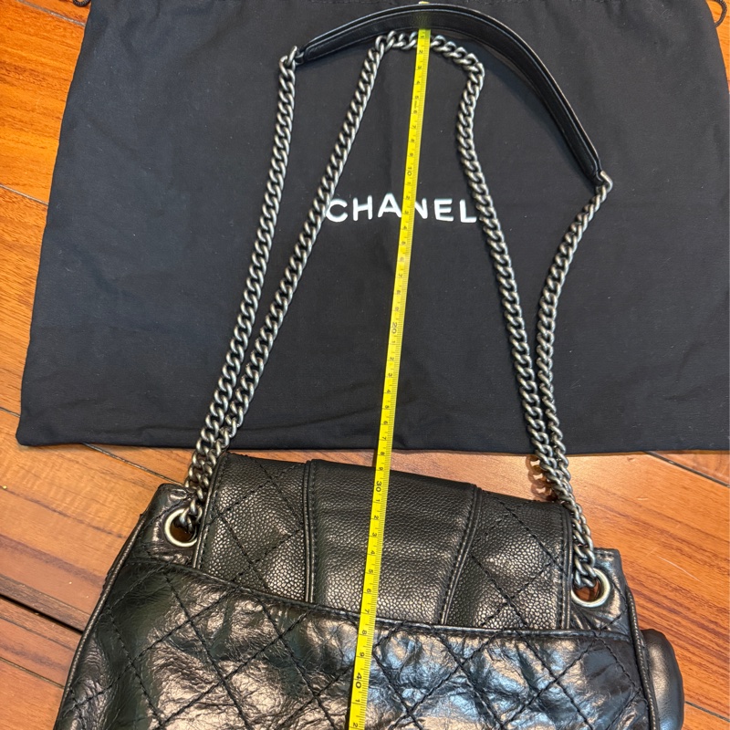 chanel兩用鏈條包/小包/肩背包/斜背包/黑色/日常/油蠟/荔枝/小香/香奈兒-26
