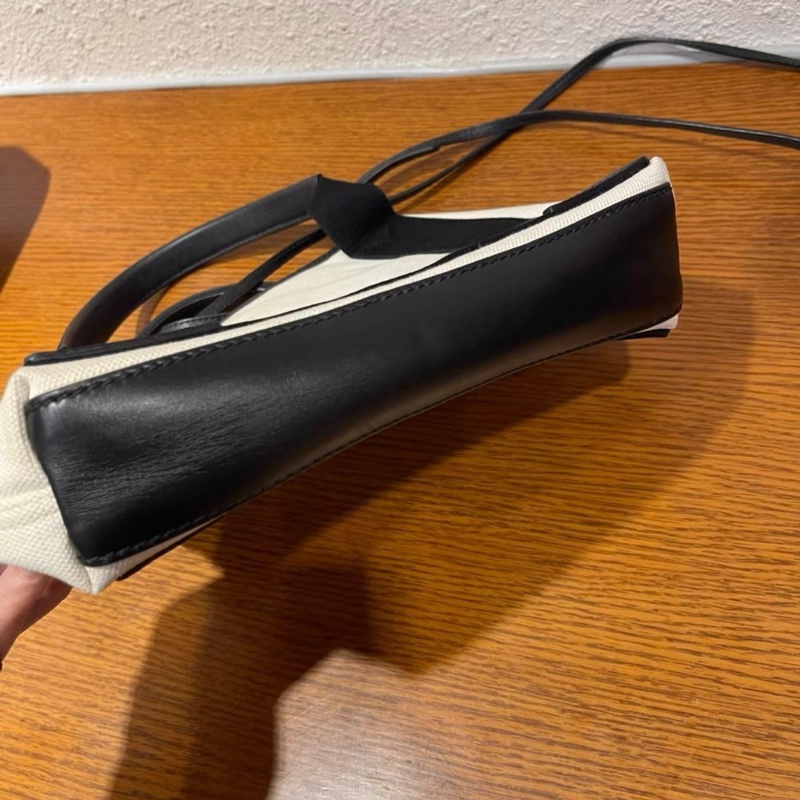 巴黎世家Navy徽標側邊按扣帆布托特包-4