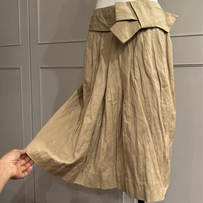 《新歡舊愛》原25000正品MARNI卡其色折皺藝術感半身裙42/M~L-3