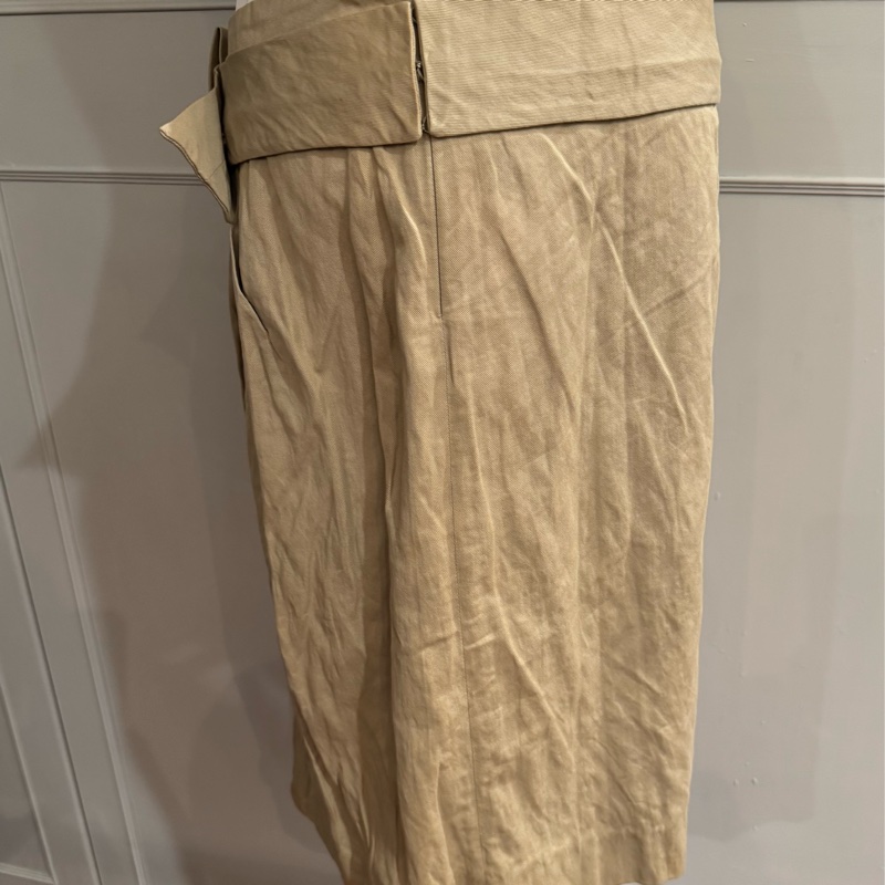 《新歡舊愛》原25000正品MARNI卡其色折皺藝術感半身裙42/M~L-4