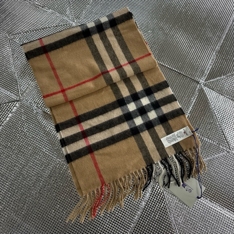 「員購特價」經典全新BURBERRY ［專櫃價19500］羊絨格紋圍巾 博柏利克什米爾圍巾-1