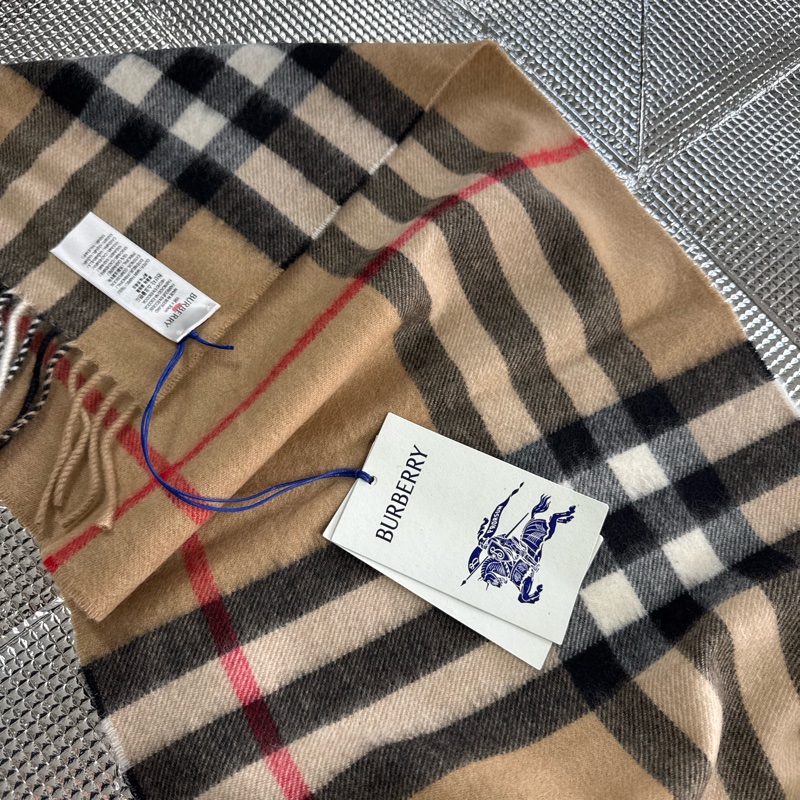 「員購特價」經典全新BURBERRY ［專櫃價19500］羊絨格紋圍巾 博柏利克什米爾圍巾-8