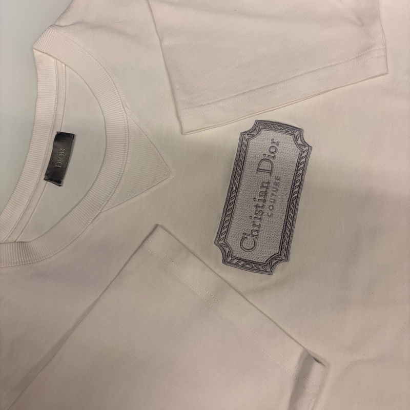 Dior/迪奧 95新短袖刺繡T恤 白色S-3