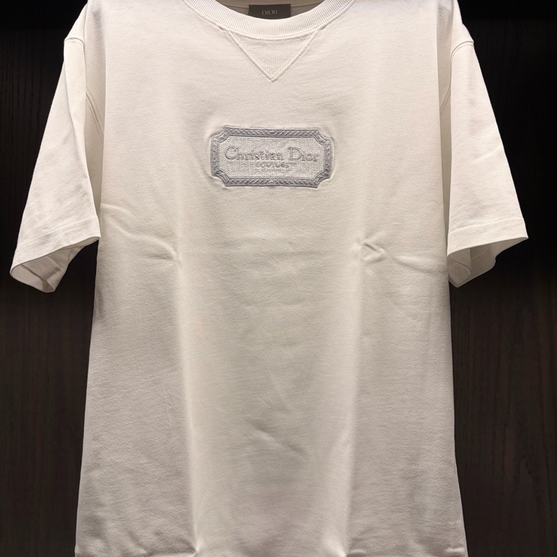 Dior/迪奧 95新短袖刺繡T恤 白色S-6
