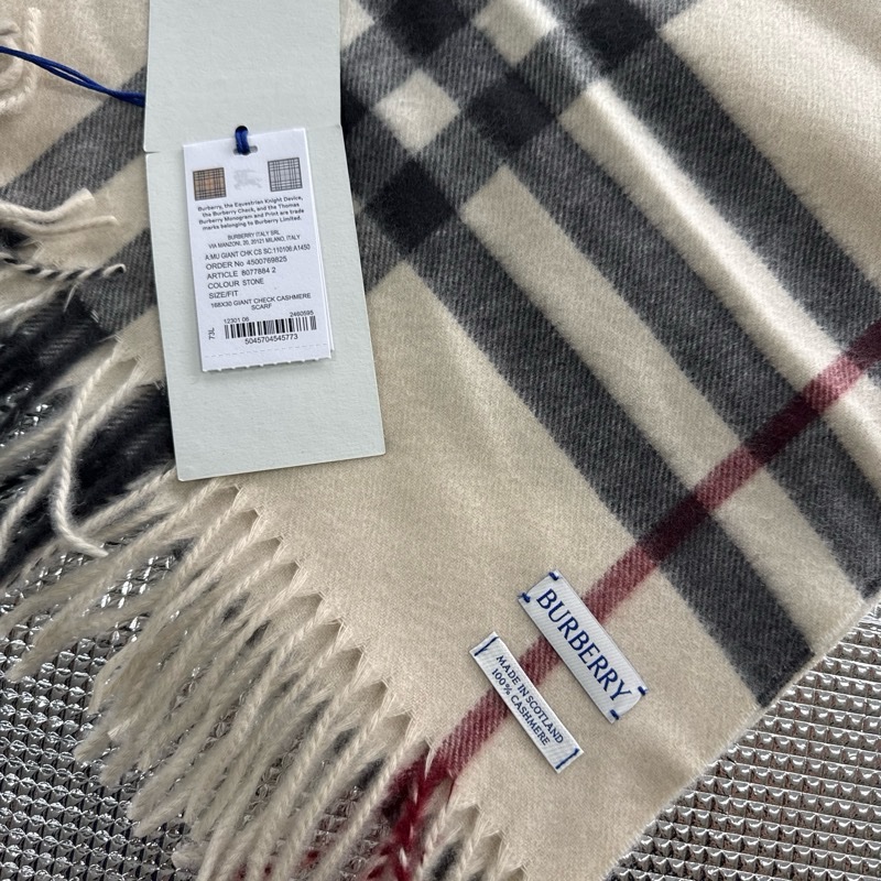 「員購特價」全新BURBERRY ［專櫃價19500］經典款 羊絨格紋圍巾 博柏利圍巾-2