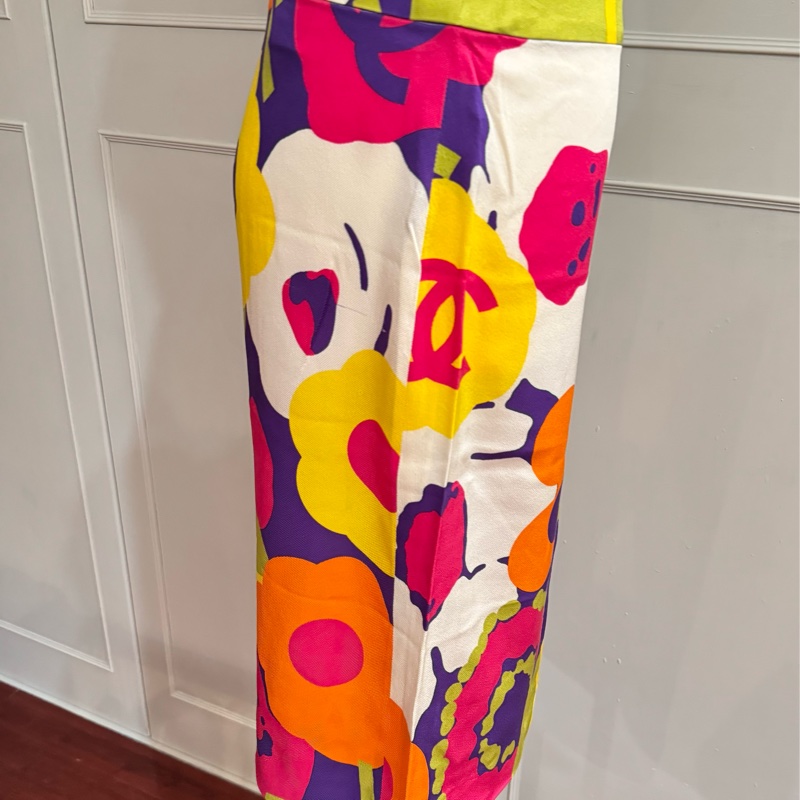 《新歡舊愛》正品CHANEL絲質微A幅半身裙36/S/XS-8