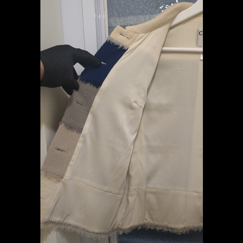 Chanel 米藍灰橫格外套-24