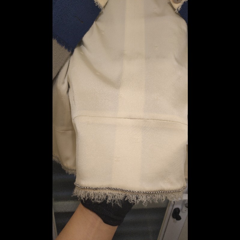 Chanel 米藍灰橫格外套-25