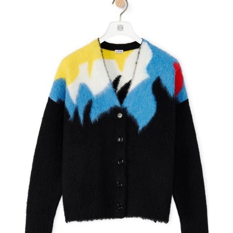 Loewe 女士 長袖嵌花羊毛開衫M碼