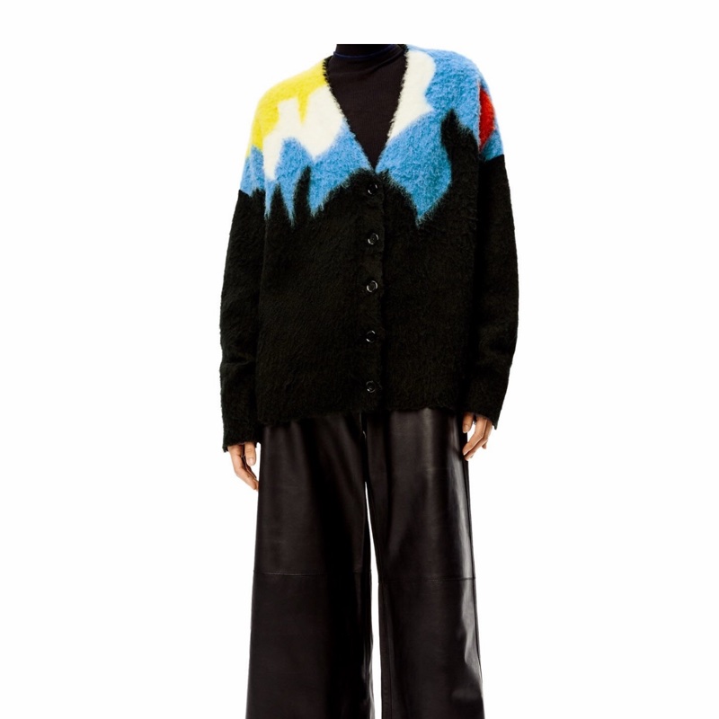 Loewe 女士 長袖嵌花羊毛開衫M碼-1