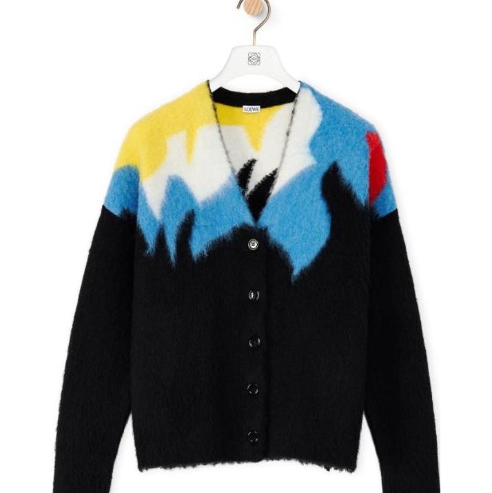Loewe 女士 長袖嵌花羊毛開衫M碼-4