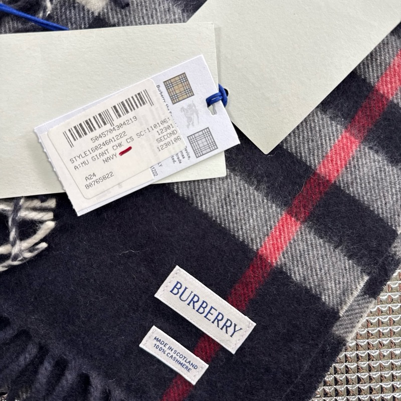 「員購特價」經典款全新BURBERRY ［專櫃價19500］羊絨格紋圍巾 博柏利克什米爾圍巾-6