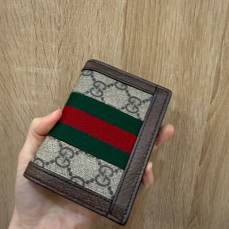 Gucci PVC咖牛皮Ophidia mini短夾-5