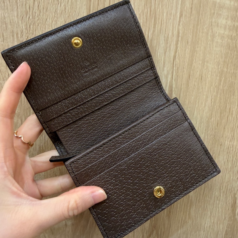 Gucci PVC咖牛皮Ophidia mini短夾-7