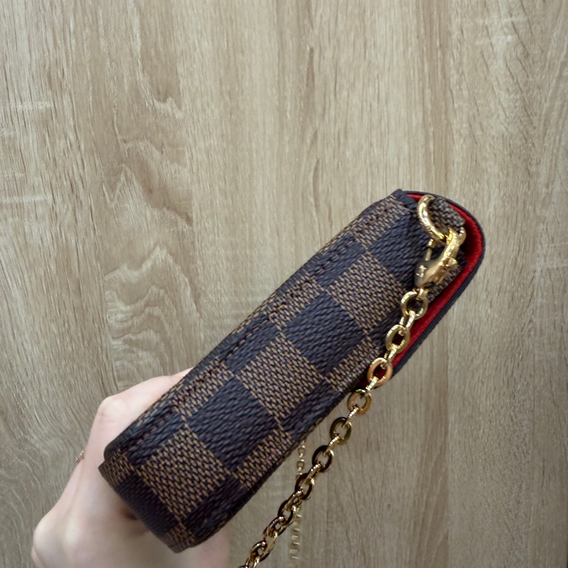 LV 咖格金釦三合一斜背鍊包N40492-3