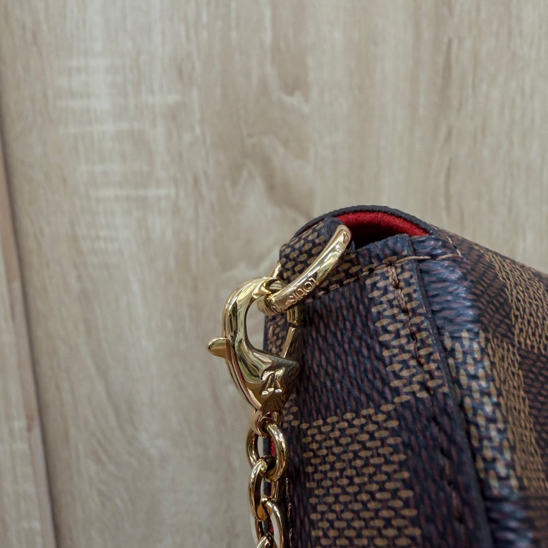 LV 咖格金釦三合一斜背鍊包N40492-5