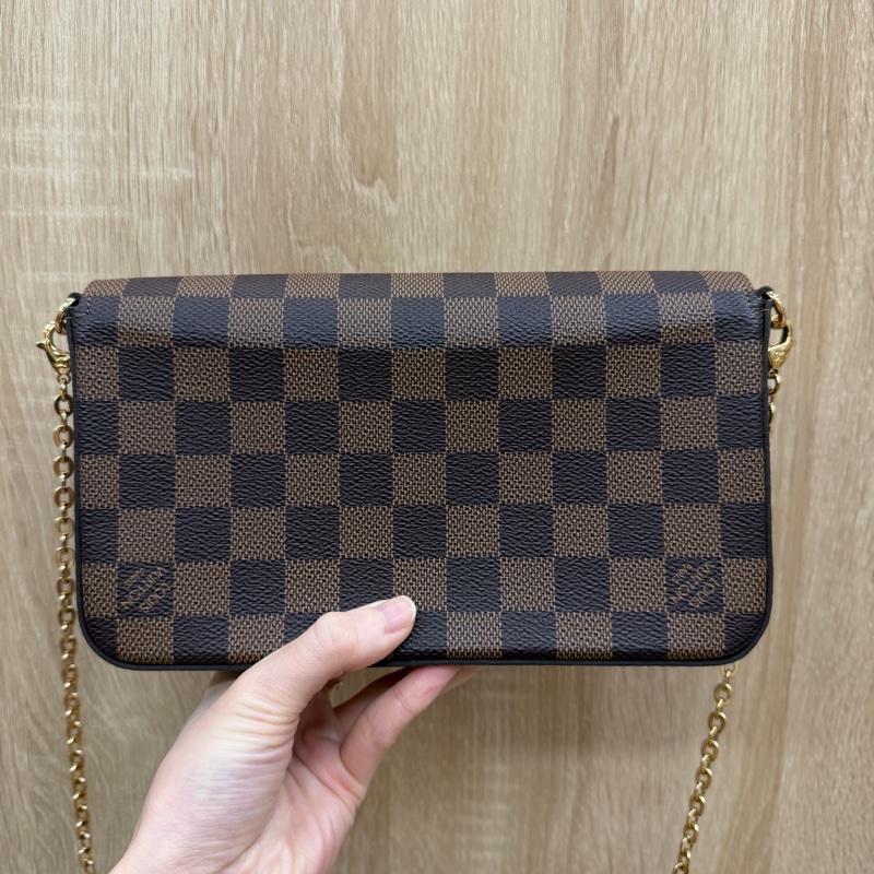 LV 咖格金釦三合一斜背鍊包N40492-6