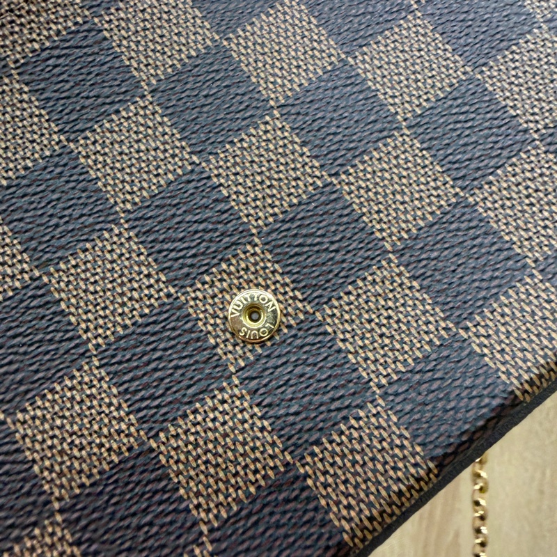 LV 咖格金釦三合一斜背鍊包N40492-12