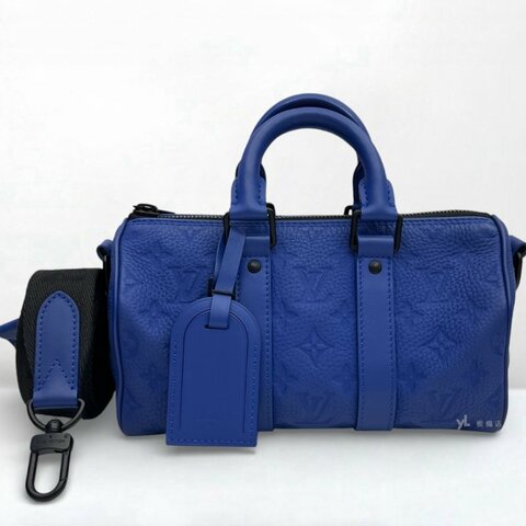 S5240-LV包包 Bandouliere藍色壓花牛皮Keepall25 M23129
