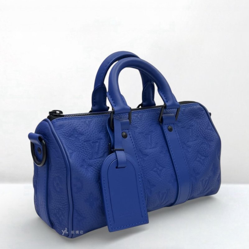 S5240-LV包包 Bandouliere藍色壓花牛皮Keepall25 M23129-1