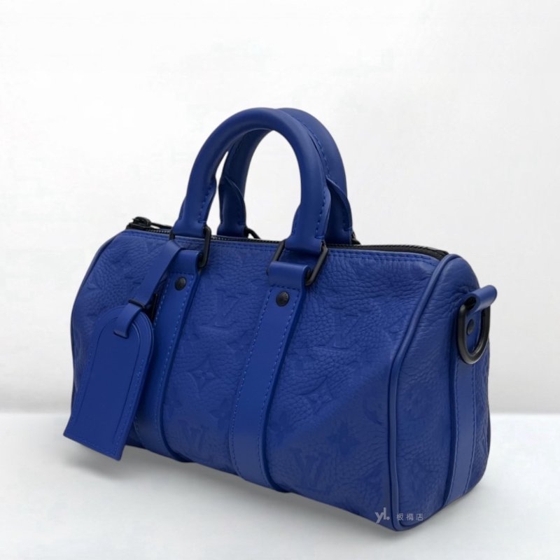 S5240-LV包包 Bandouliere藍色壓花牛皮Keepall25 M23129-2